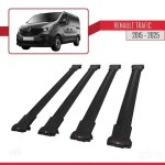 Barres de toit - fly - renault trafic 2014 - 2024 - 4 barres - aluminium - noir Barres de toit - fly - renault trafic 2014 - 2024 - 4 barres - aluminium - noir