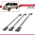 Barres de toit - fly - volkswagen multivan t5 - 3 pi�ces - aluminium - gris