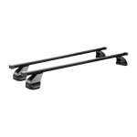 Barres de toit menabo omega m en acier noir 112 cm + pieds de fixation - menabo
