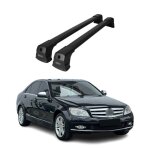 Barres de toit transversales pour mercedes classe c 2007 - 2014 berline noir alu