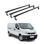 Barres de toit transversales pour opel vivaro 2001 - 2014 noir en aluminium