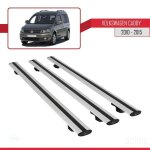 Barres de toit - volkswagen - caddy 2010 - 2015 - mod�le basic - aluminium - 3 pi�ces - gris