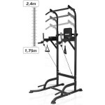 Barre de traction - station musculation - chaise romaine - noir - poids jusqu 150 kg