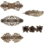 Barrettes � cheveux - vintage - 5 pi�ces - couleur bronze - taille 3x8 cm