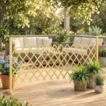 Barriere extensible en bois de sapin 180 cm base stable pour int�rieur ext�rieur balcon jardin 180x30x90cm ...