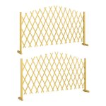Barriere extensible - outsunny - lot de 2 pour int�rieur ext�rieur balcon jardin - bois de sapin - 180x30x103c ...
