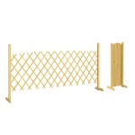 Barriere extensible - outsunny - base stable pour int�rieur ext�rieur balcon jardin - bois de sapin - ...