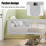 Barri�re de lit b�b� agnesg - gris - r�glable - 200 cm de long 70 - 100 cm de haut