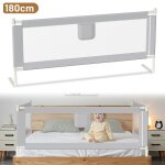 Barri�re de lit b�b� ajustable - cecaylie - 180 cm - hauteur r�glable 64 - 96 cm - gris - pliable - antid�rapa ...