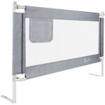 Barri�re de lit b�b� pour enfant 150 cm - gris - protection anti - chute - levage vertical