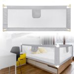 Barri�re de lit elancooh - r�glable en hauteur 70 - 100 cm - 150 cm - gris