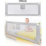 Barrière de lit mengda - réglable - protection contre les chutes - gris - 180cm Barrière de lit mengda - réglable - protection contre les chutes - gris - 180cm