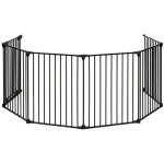 Barrière pare feu multi fonctions métal 70cm - 370cm noire - nidalys Barrière pare feu multi fonctions métal 70cm - 370cm noire - nidalys