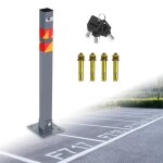 Barrire de parking - hengda - poteau rabattable - acier inoxydable - 3 cls - gris