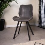 Barry chaise salle a manger industrielle gris