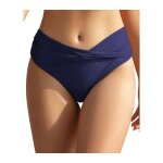 Bas de maillot de bain - shekini - culotte taille haute r�tro - gainante ventre plat - bleu marine - ...