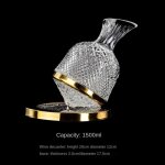 Base en cristal dor - carafe  dcanter gyroscope  lumire rotative rapide verre  vin rouge de luxe ...