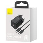 Chargeur - baseus - tzccsup - l01 - intrieur - 1 port usb - c - charge rapide - noir