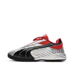 Baskets argent / rouge / noir gar�on puma goalgetter