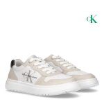 Baskets enfant calvin klein jeans low cut - beige / blanc