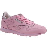 Baskets enfant mixte - reebok - classic leather metallic - cuir - rose - lacets
