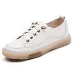 Baskets femme plat casual chaussures sneakers lacets mi saison antid�rapant confortable - beige