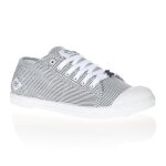 Baskets femme le temps des cerises basic 02 strip shinny - bleu / blanc en toile
