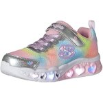 Basket fille - skechers - 302315l - flutter heart lights - tige en tissu imprim� - semelle lumineuse ...