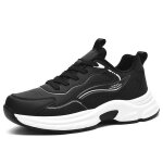 Baskets homme respirant sneakers l�g�res confortables ext�rieur antid�rapant - noir / blanc