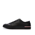 Baskets noires cuir homme tommy hilfiger core corporate vulc