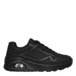 Baskets de ville pour enfants - skechers - up - tige embosse - noir - lacets