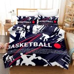 Basketball 3d parure de lit ado enfant garon style sportif graffiti peint blanc noir rouge housse de ...