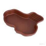 Bassin de trempage pour reptiles plat � eau pour tortue avec inclinaison sans tuyau