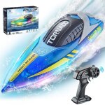 Bateau t�l�command� 24 ghz rc bateau avec led bateaux de course rc haute vitesse bateaux de course rc ...