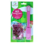 Baton magnetique ramasse jetons + 100 pions loto aimante - couleur rose - accessoires joueurs - set jeu ...
