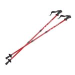 B�tons de marche nordic walking en aluminium syst�me anti - choc 65 - 135cm eurobatt couleur rouge