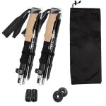 B�tons de randonn�e 2 pcs b�tons de marche telescopique b�tons nordique en aluminium r�glable de 32 � ...