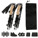 Batons de trekking cinq pliable ajustable cannes de randonn�e pliante trekking senior randonn�e p�destre ...