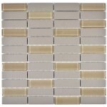 Btonnets mosaque cramique beige clair boue gris non maill antidrapant verre mix receveur de douche ...