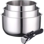 Batterie 3 casseroles inox 16 / 18 / 20 cm + poign�e amovible - acier inoxydable pro - tous feux dont ...