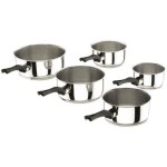 Batterie de 5 casseroles en inox estudio - d: 12 cm à d: 20 cm Batterie de 5 casseroles en inox estudio - d: 12 cm à d: 20 cm