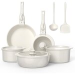 Batterie de cuisine 13 pi�ces antiadh�sive c�ramique - compatible induction & tous feux - po�les 20 / ...