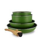 Set de 5 pieces cuisson en aluminium recycle olive