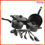 Batterie de cuisine - akozon - ensemble antiadh�sif 13 pi�ces - fer de haute qualit� - rev�tement pierre ...