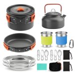 Batterie de cuisine - aluminium - anti - adh�sif - 15 pi�ces - ustensile de cuisine pour pique - nique ...