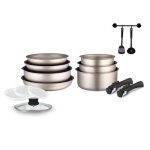 Batterie de cuisine arthur martin am133ch 15 pi�ces - aluminium - poign�e amovible - tous feux dont induction ...
