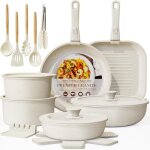Batterie de cuisine - astercook - ensemble de 23 pi�ces de batterie de cuisine en c�ramique antiadh�sive ...