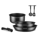 Batterie de cuisine - tous feux dont induction - arthur martin - am9582 - aluminium - anti - adh�sif ...
