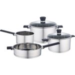 Batterie de cuisine - tous feux dont induction - baumalu - acier inoxydable - 6 pices - inox - gris