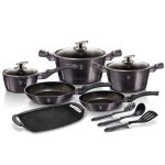Batterie de cuisine  induction 12 pices aluminium antiadhsif sans pfoa berlinger haus carbon pro gris ...